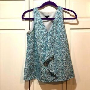Blue/Green/Teal speckled sleeves blouse - Ann Taylor - size 2